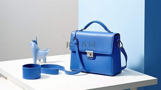 蓝色电商素材背景图片_蓝色手提袋蓝色电商素材