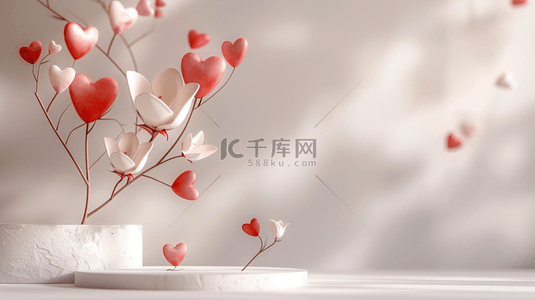 中式玄关摆件背景图片_中式文艺白色空间花瓶红色树枝的背景