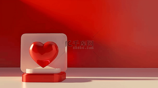 情人节红色爱心背景图片_520情人节红色爱心展台素材