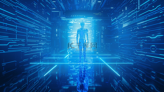马克思人物背景图片_科技元宇宙人工智能未来虚拟数字人物背景图