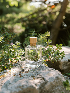 香水绿色植物岩石图片