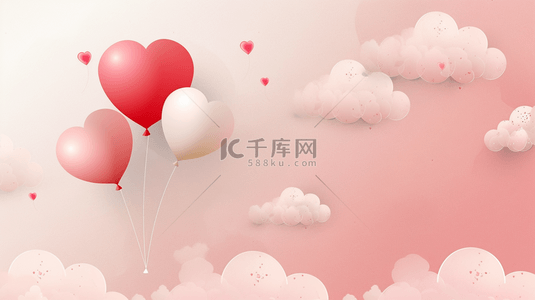 粉色唯美缤纷场景云朵气球的背景