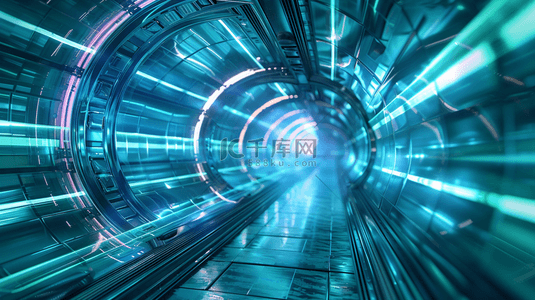 蓝色科技感时光隧道背景