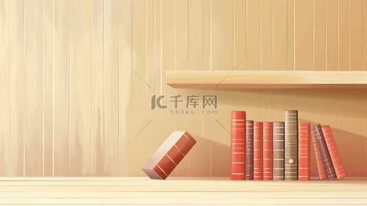 中医书籍装帧背景图片_简约室内书籍书架书本的背景
