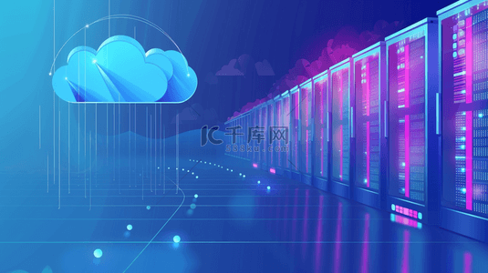 服务区标示标牌背景图片_蓝色科技数据云服务的设备数据的背景