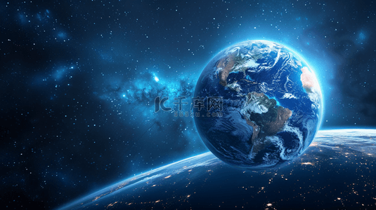 蓝色星球世界地图纹理网状的背景