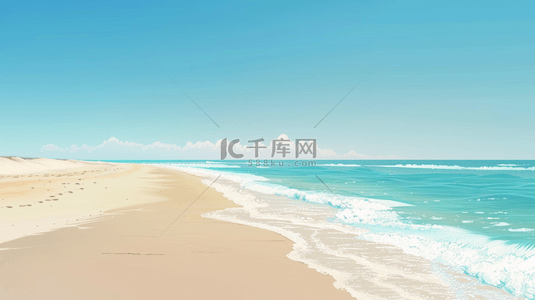 海边海水背景图片_唯美蓝天下沙滩大海海边海水的背景