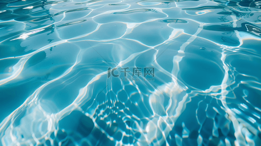 游泳背景图片_蓝色夏季清凉水面背景