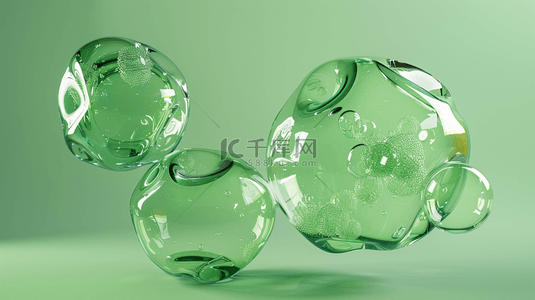 绿色水背景图片_绿色简约气泡水泡纹理简约背景
