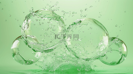 波普风气泡背景图片_绿色简约气泡水泡纹理简约背景