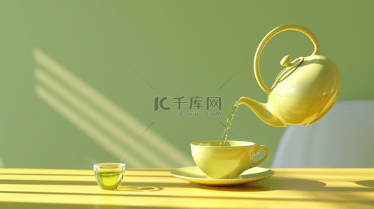 茶具茶叶品茗合成创意素材背景