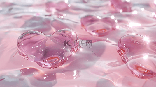 粉色爱心漂浮合成创意素材背景