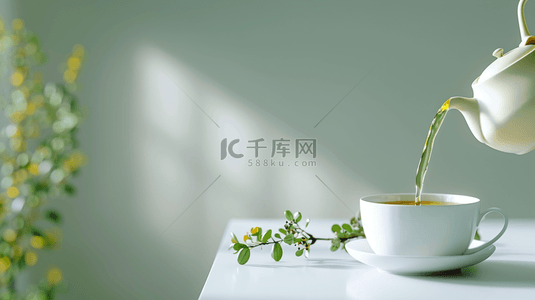 茶具茶叶品茗合成创意素材背景