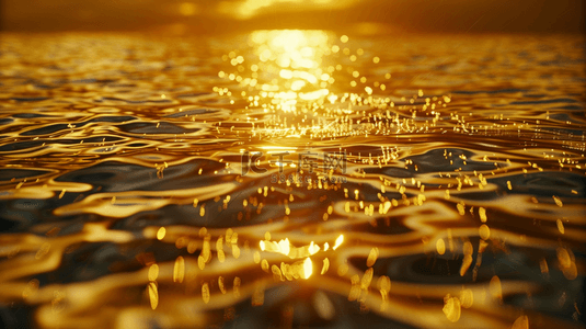 金色背景图片_金色水面倒影合成创意素材背景