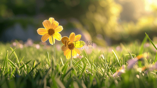 菊花背景图片_植物菊花草地合成创意素材背景