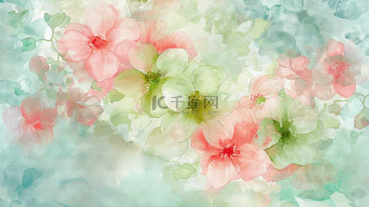 淡粉色粉色背景图片_淡绿色植物自然盛开的花朵自然背景