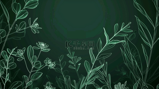 清新绿色手绘背景图片_绿色植物自然叶子装饰背景