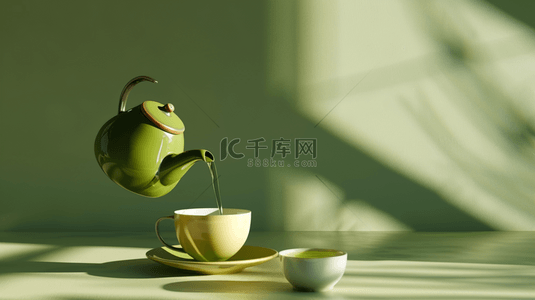 茶叶素材背景图片_茶具茶叶品茗合成创意素材背景