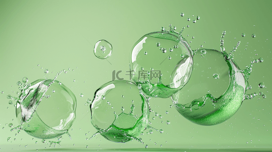 酸性水球背景图片_绿色简约气泡水泡纹理简约背景