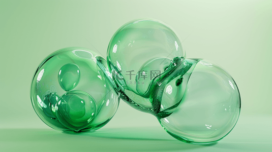 绿色美容背景图片_绿色简约气泡水泡纹理简约背景
