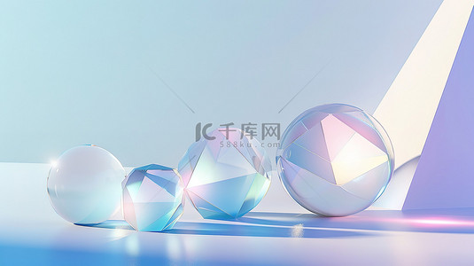 科幻玻璃几何三维图形设计