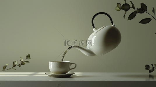 茶叶合成背景图片_茶具茶叶品茗合成创意素材背景