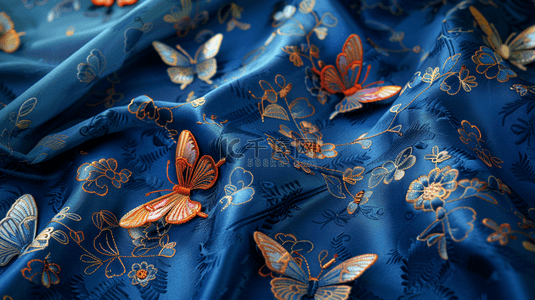 蝴蝶刺绣衣服合成创意素材背景