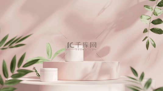 家具创意背景图片_展台粉色家具合成创意素材背景