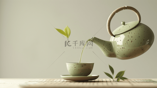 茶叶背景图片_茶具茶叶品茗合成创意素材背景