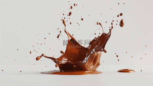 巧克力创意背景图片_巧克力液体泼洒合成创意素材背景