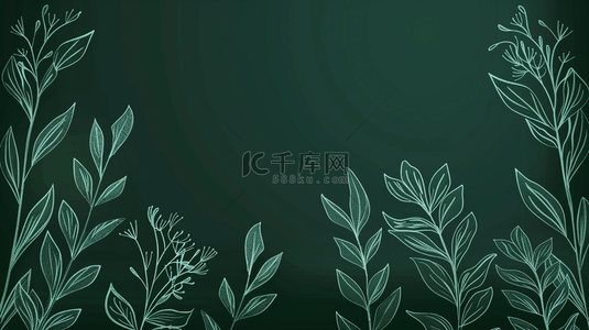 手绘植物叶片背景图片_绿色植物自然叶子装饰背景