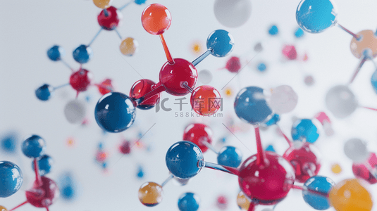 化学分子联结合成创意素材背景