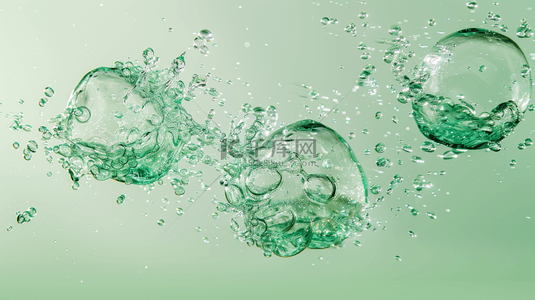 美容绿色背景背景图片_绿色简约气泡水泡纹理简约背景