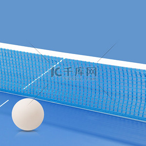 球台乒乓球蓝色简约打乒乓球