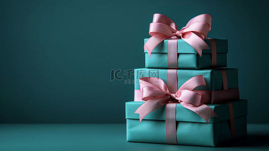 礼盒素材背景图片_蓝色礼盒堆叠合成创意素材背景