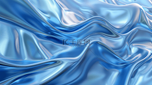 蓝色褶皱背景图片_蓝色液体流体褶皱纹理背景