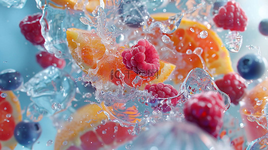 热带水果背景图片_水果热带盛宴合成创意素材背景