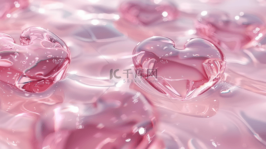 漂浮素材背景图片_粉色爱心漂浮合成创意素材背景