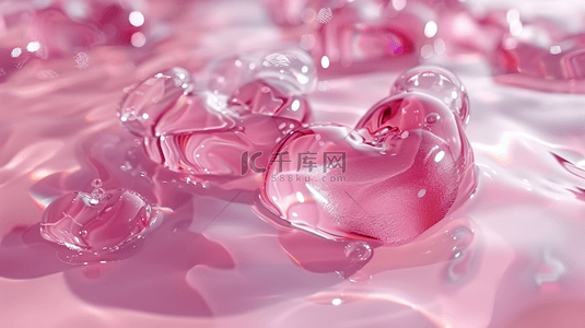 粉色爱心漂浮合成创意素材背景