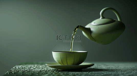 茶具茶叶品茗合成创意素材背景
