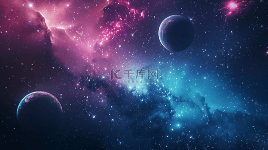 卡通马棚背景图片_绘画夜晚星空星球行星梦幻卡通的背景