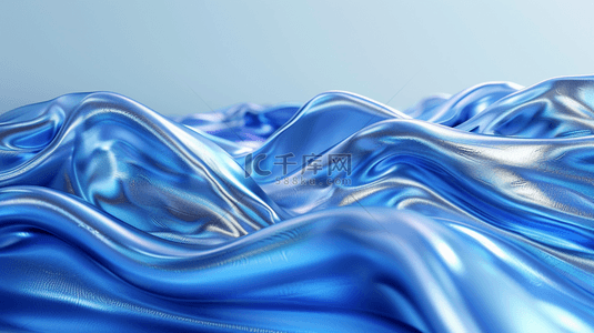 蓝色液体流体褶皱纹理背景