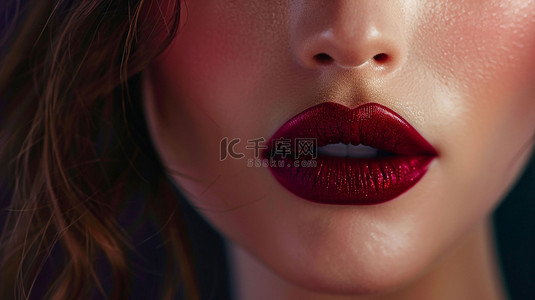 白衣女人背景图片_女人嘴唇口红合成创意素材背景