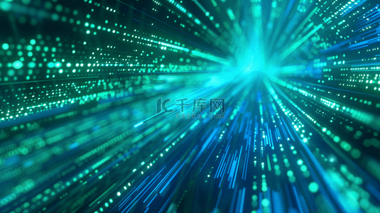 未来虚拟背景图片_蓝绿色未来科技虚拟隧道背景