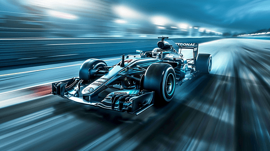 发光线条科技摄影照片_F1方程式赛车摄影3