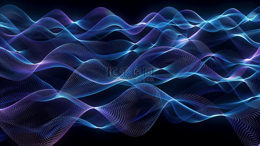 粒子科幻背景图片_紫色商务科技感起伏曲线粒子纹理背景