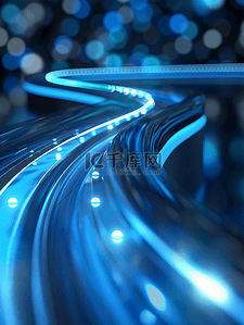 光感曲线背景图片_蓝色商务科技感曲线简约背景
