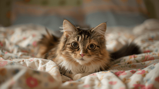 趴在床上的可爱猫咪3