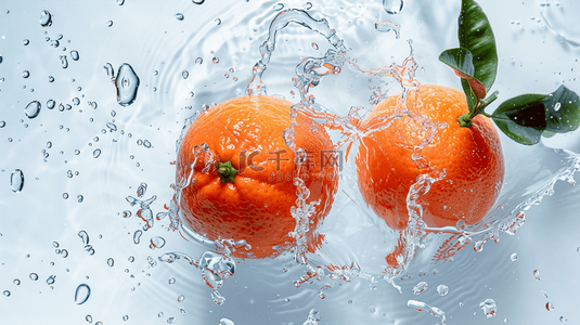 橘子背景背景图片_橘子水波光合成创意素材背景