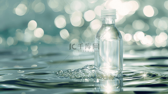 简约瓶装水光水纹纯净水的背景